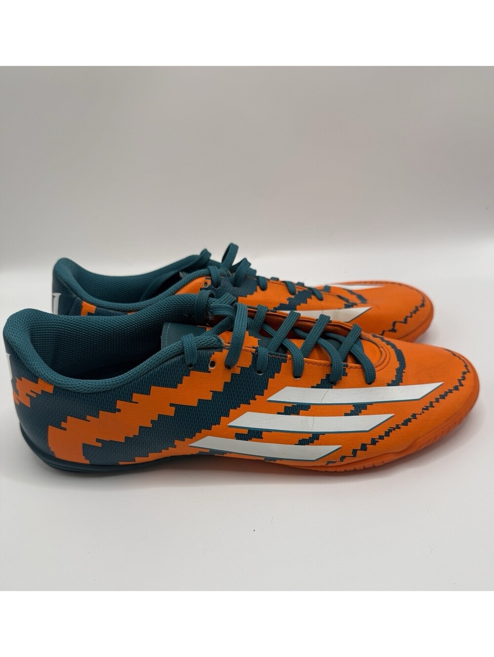 ADIDAS MESSI F10.3 Indoor Soccer Shoe Orange Teal Mens Sz 10 EUC